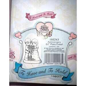 Precious Moments Anniversary Plate Easel Stand 6.5" Porcelain Collectible